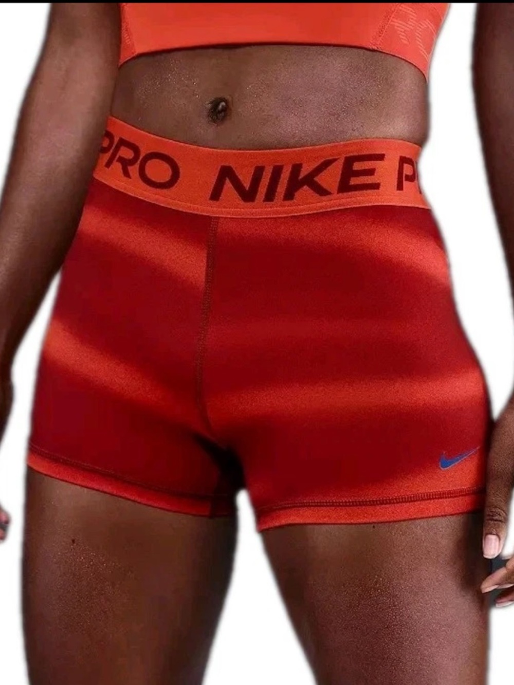 Nike Pro 3" Striped Shorts Training Running Compression Red, Small NWT